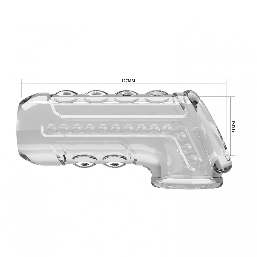  - Стимулююча насадка на пеніс Pretty Love - Penis Sleeve Long Clear, BI-026267M 6