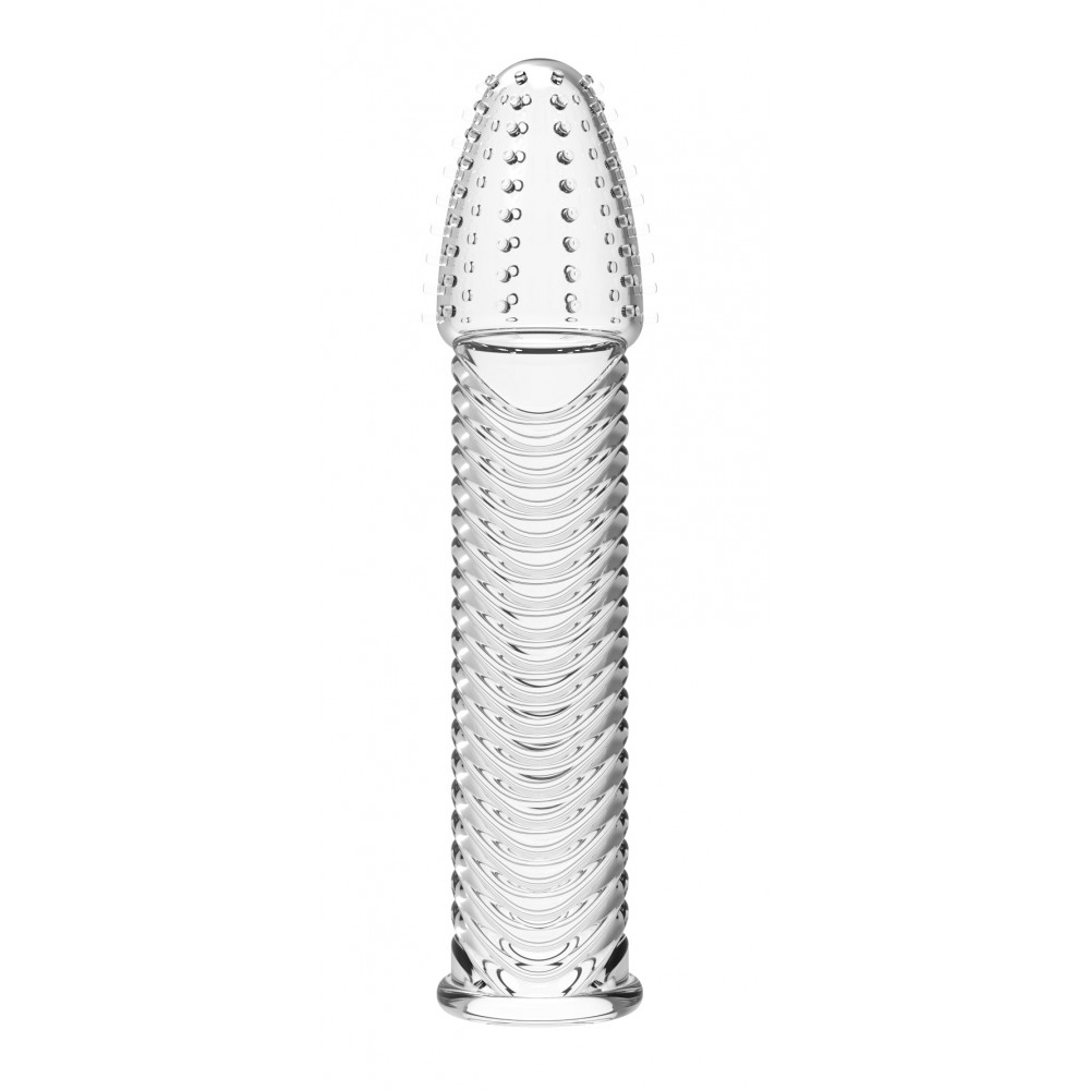 - Стимулююча насадка-презерватив Meleon - Basalt Crystal Wolf tooth sleeve, PS-40 1