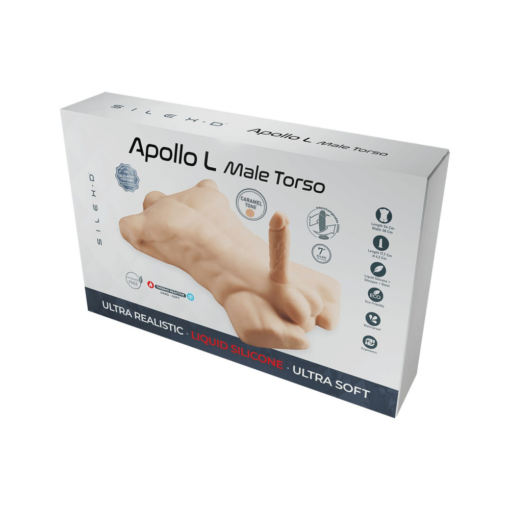  - Торс с фаллоимитатором на присоске SilexD Apollo L Male Torso Caramel 6