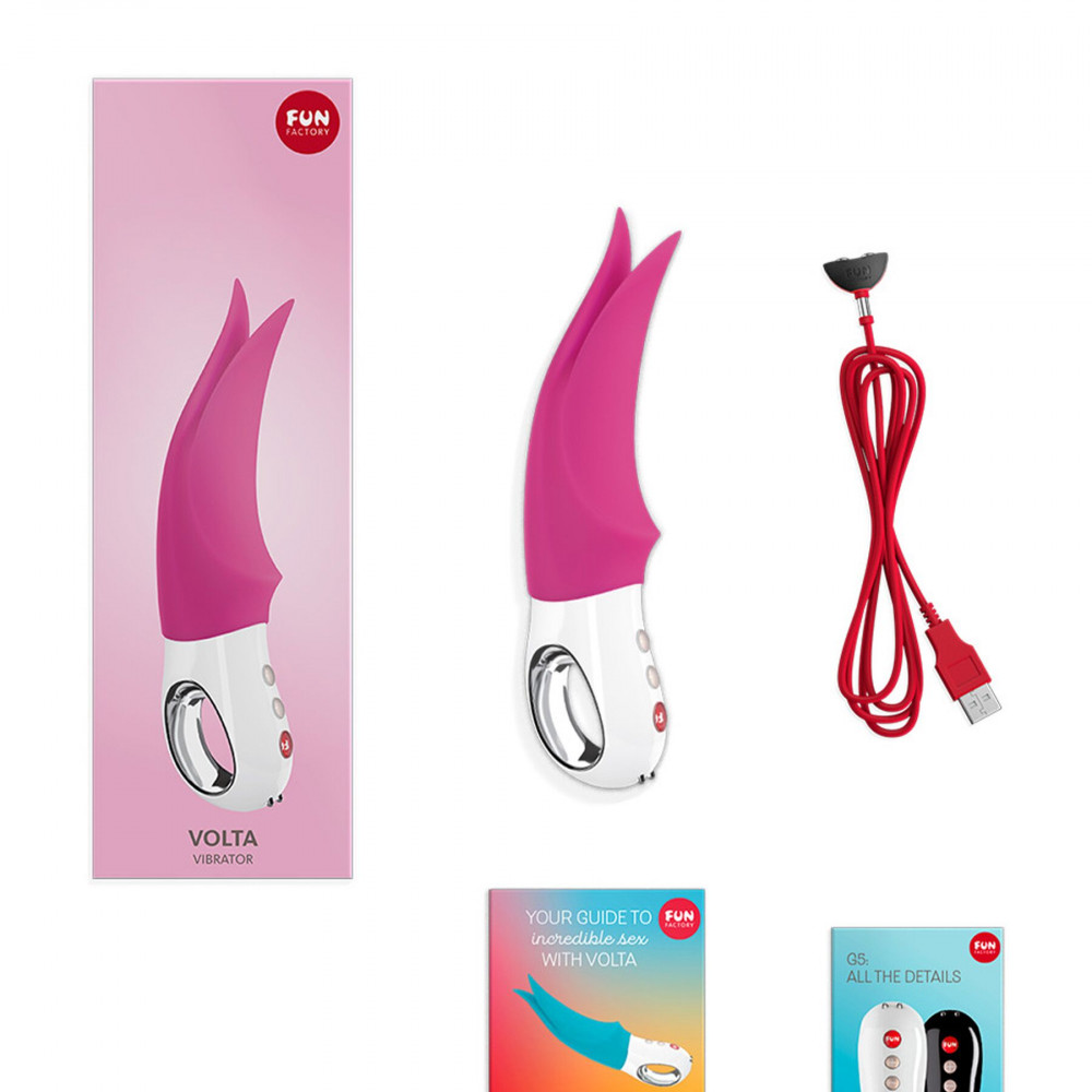 Вибропули и мини-вибраторы - Вибратор для клитора Fun Factory VOLTA blackberry, гибкий двойной кончик 6