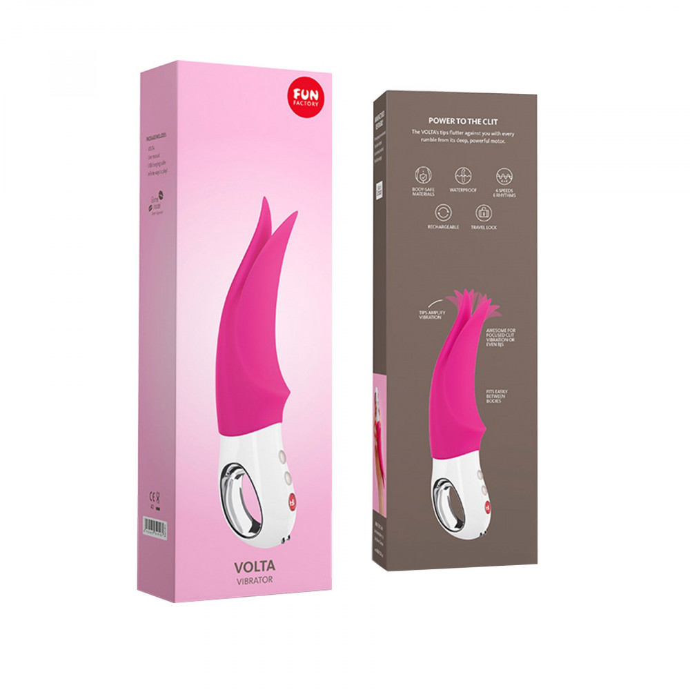 Вибропули и мини-вибраторы - Вибратор для клитора Fun Factory VOLTA blackberry, гибкий двойной кончик 7