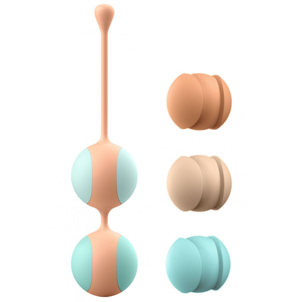 Вагинальные шарики и тренажеры - Вагинальные шарики Liebe Kewos — Peach/Mint, 5 шариков в комплекте, 15, 25, 35, 45 и 55 г 3