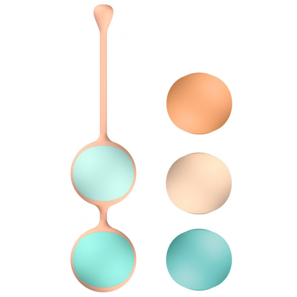 Вагинальные шарики и тренажеры - Вагинальные шарики Liebe Kewos — Peach/Mint, 5 шариков в комплекте, 15, 25, 35, 45 и 55 г 2