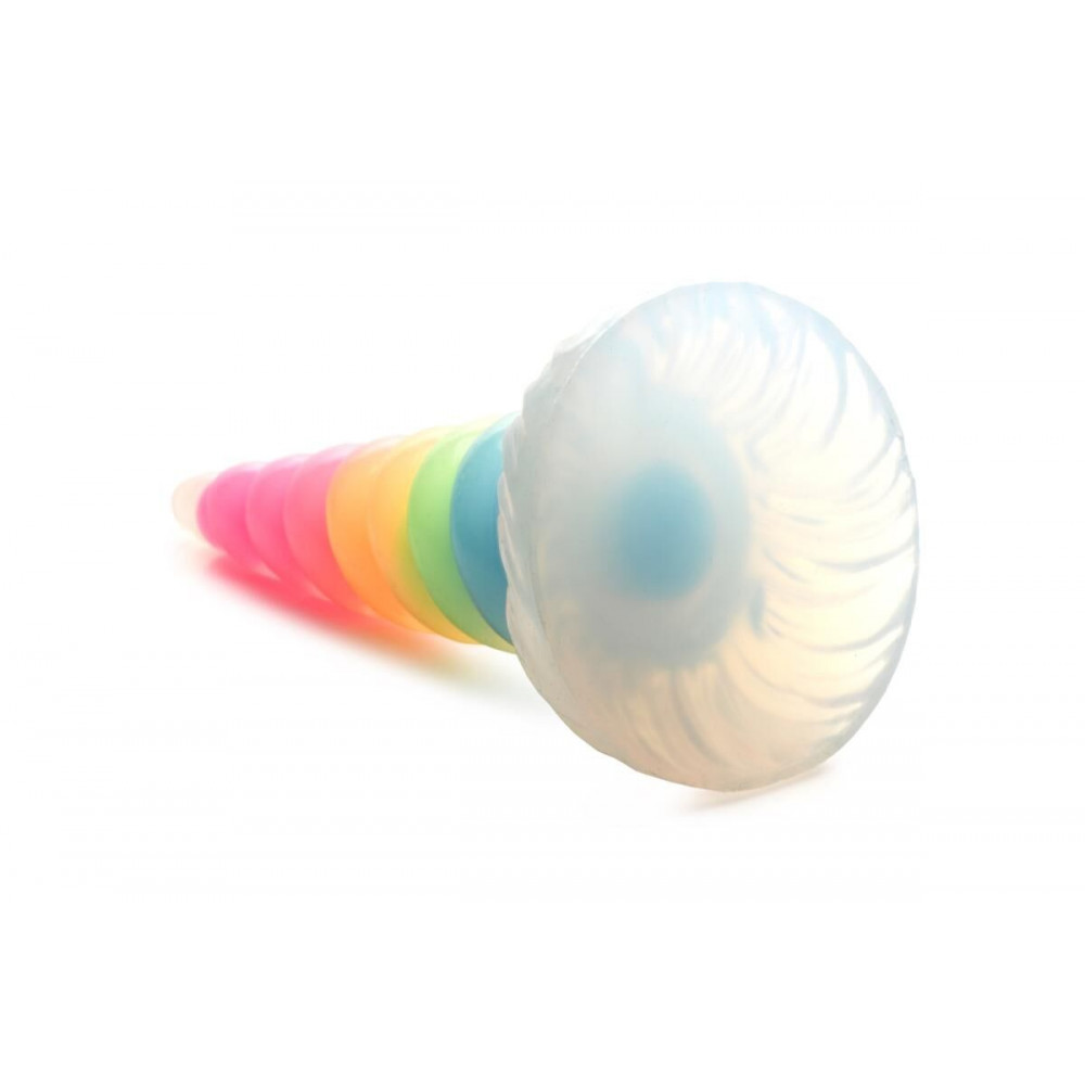 Фалоімітатор - Фентезійний фалоімітатор Creature Cocks Luminescent Rainbow Silicone Dildo, світиться в темряві, 19,6 см 2