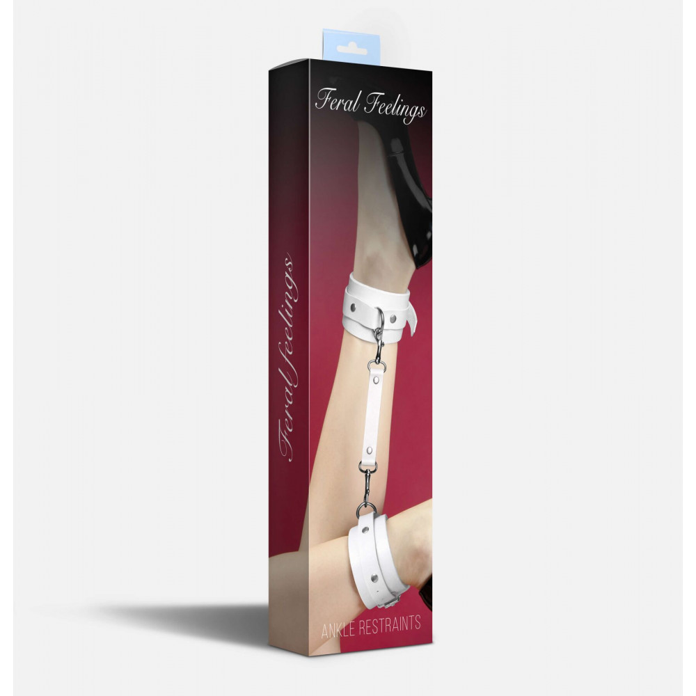 Наручники и ограничения - Поножи Feral Feelings - Ankle Restraints White, натуральная кожа 1