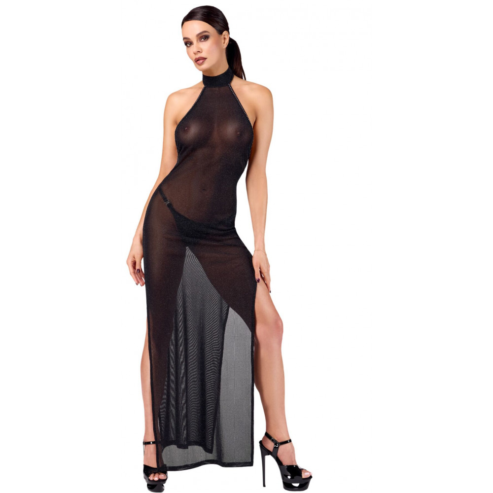  - Сукня Noir Handmade F372 Onyx Twin-slit Long dress XS