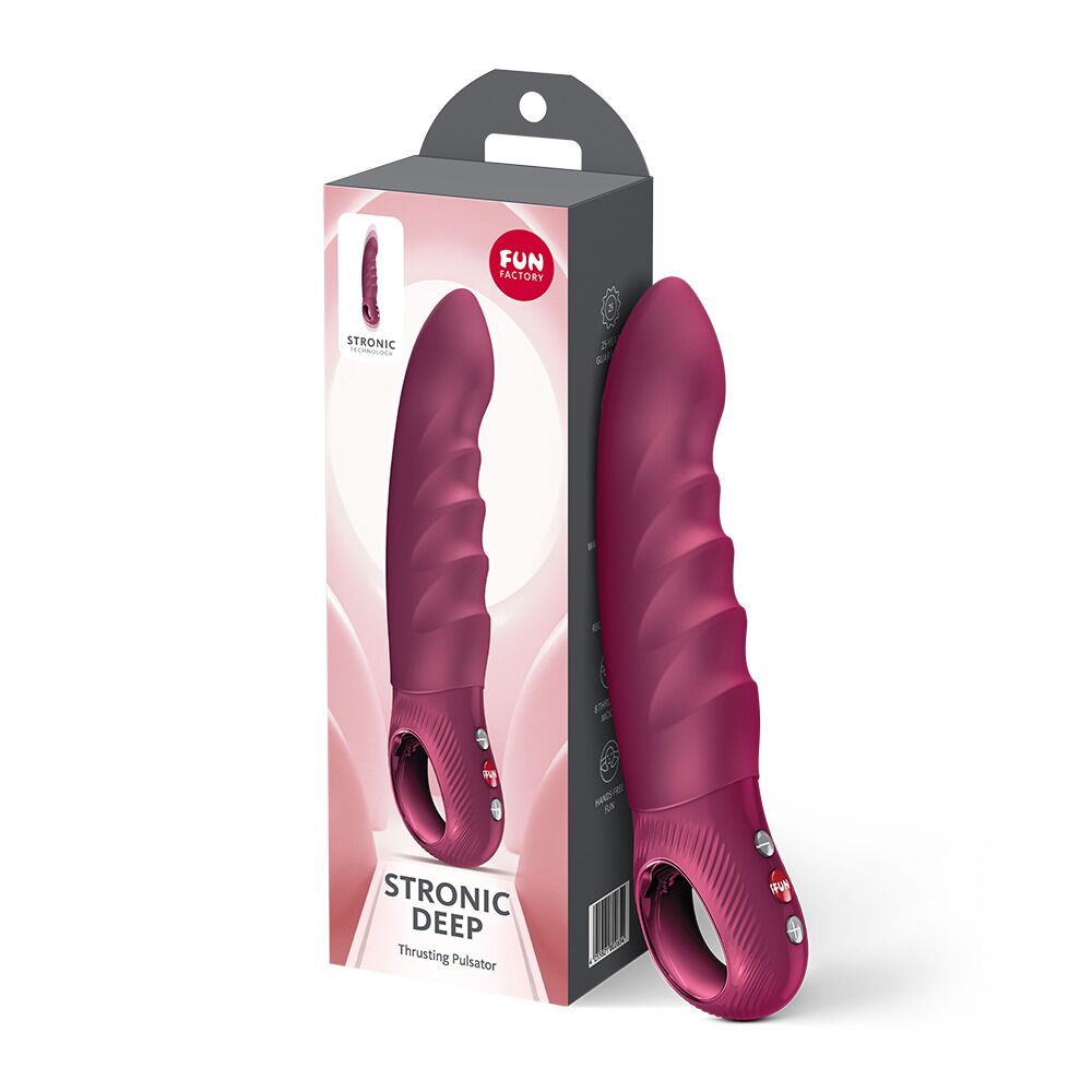 Класичний вібратор - Пульсатор Fun Factory Stronic Deep, Wine Red, 8 режимів роботи, перезаряджуваний 9