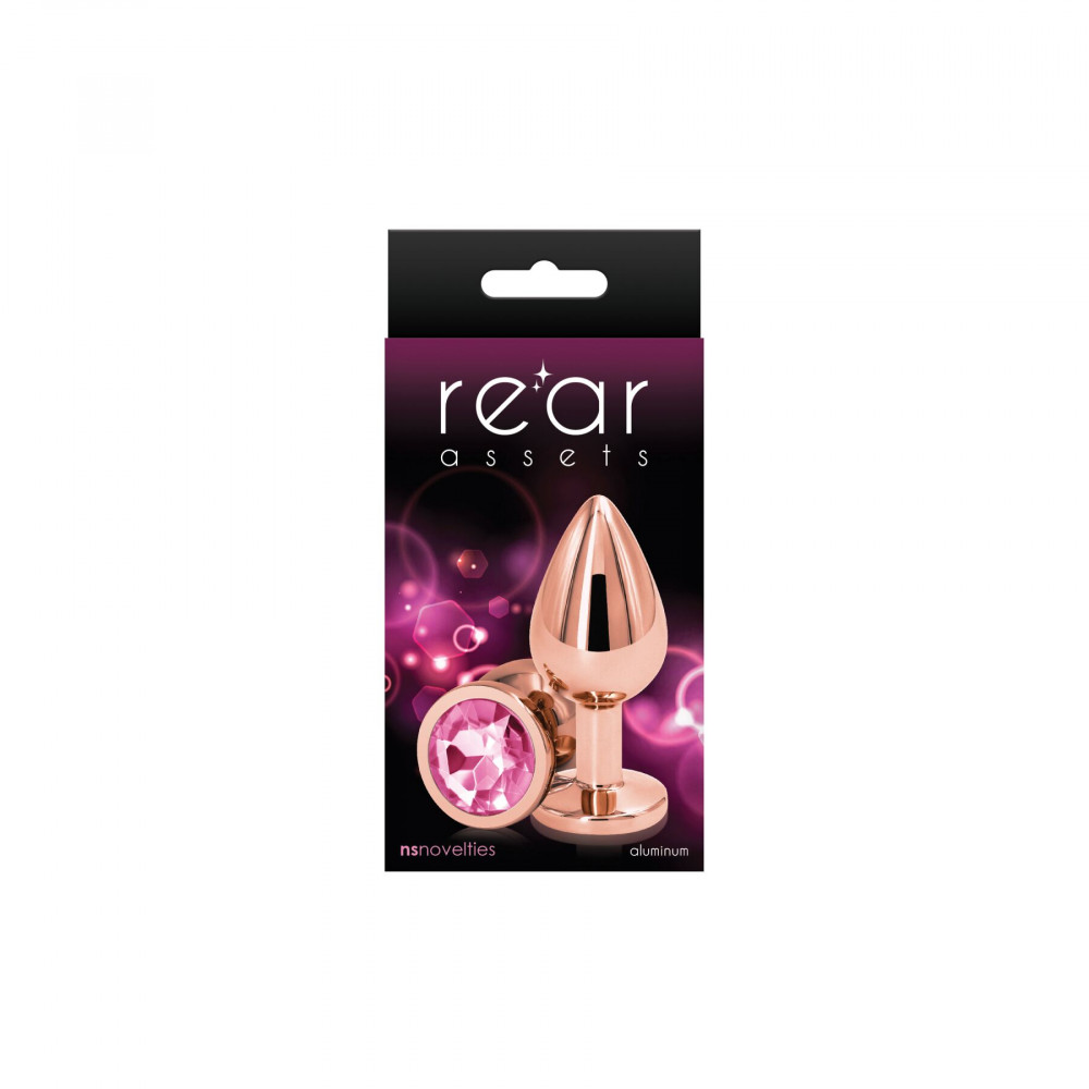 Анальные игрушки без вибрации - Анальная пробка NS Novelties Rear Assets - Rose Gold - Medium - Pink 1