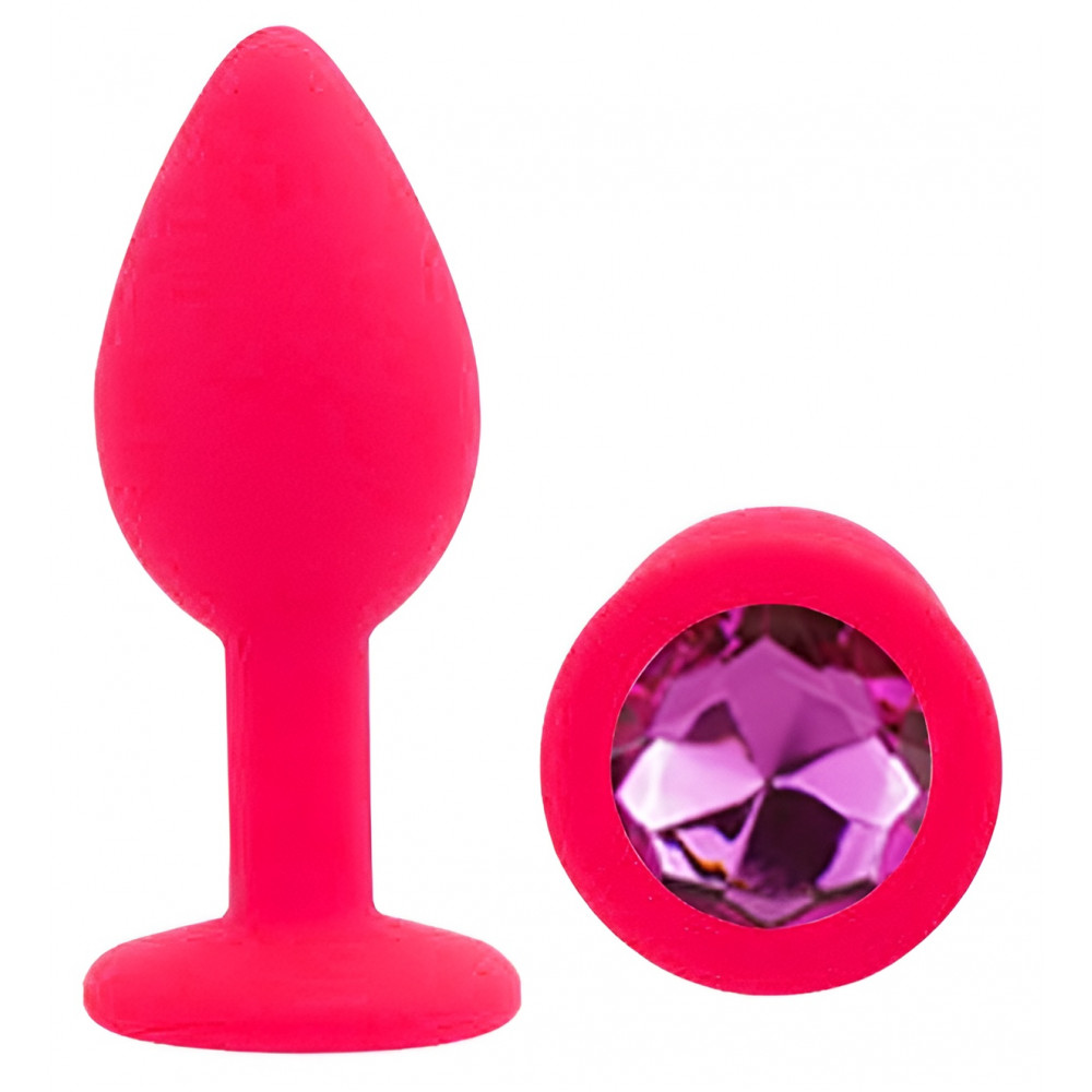 Анальные игрушки без вибрации - Силиконовая анальная пробка EGZO - Silicone Pink Round Plug Rose, size S 3