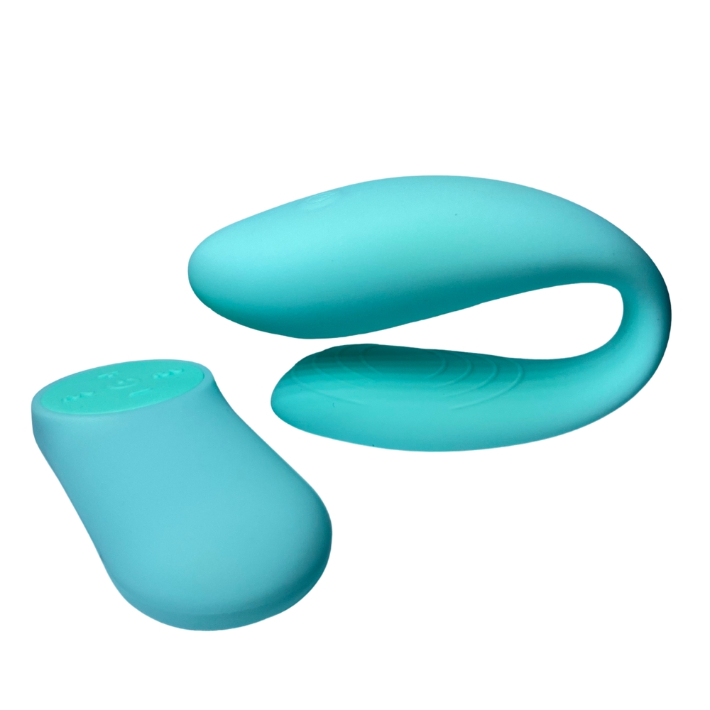 Игрушки для пар - Вибратор для пар Passion Play с пультом, 18 режимов вибрации, бирюзовый 1