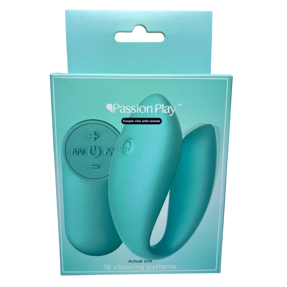 Игрушки для пар - Вибратор для пар Passion Play с пультом, 18 режимов вибрации, бирюзовый 7