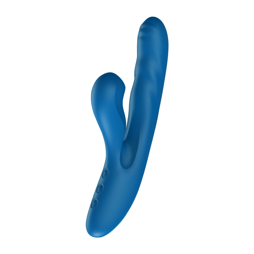 Вибратор-кролик - Вибратор-кролик BeYourLover OTTO с вакуумом, подогревом и фрикциями, синий, 22,2 х 3,8 см 10
