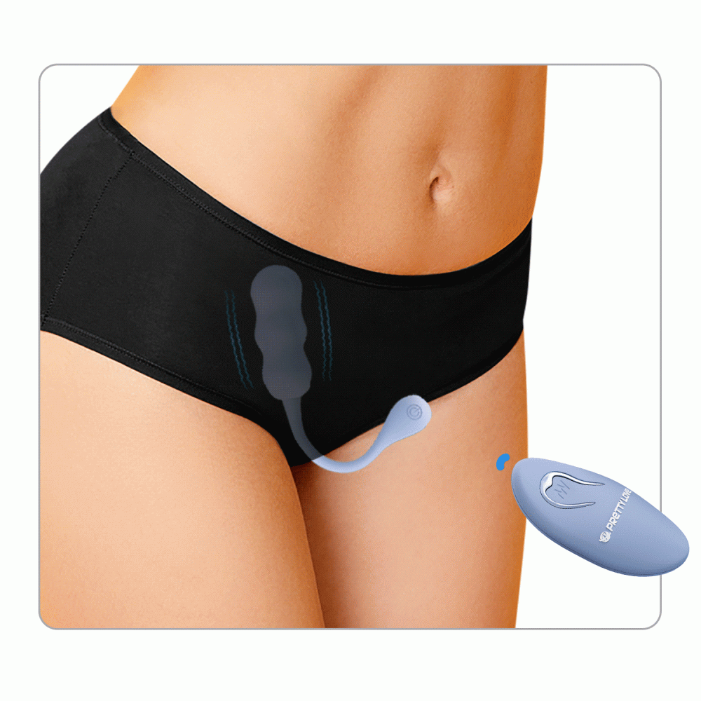 Вагинальные шарики и тренажеры - Виброяйцо вагинальное Pretty Love Leshy с пультом, голубое, 18.6 х 2.8 см 5