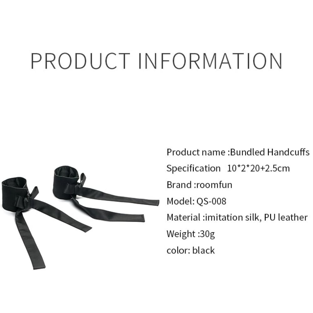 Різне - Вишукані наручники на зап'ястя Roomfun з бантами, чорні 8