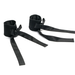 Вишукані наручники на зап'ястя Roomfun з бантами, чорні