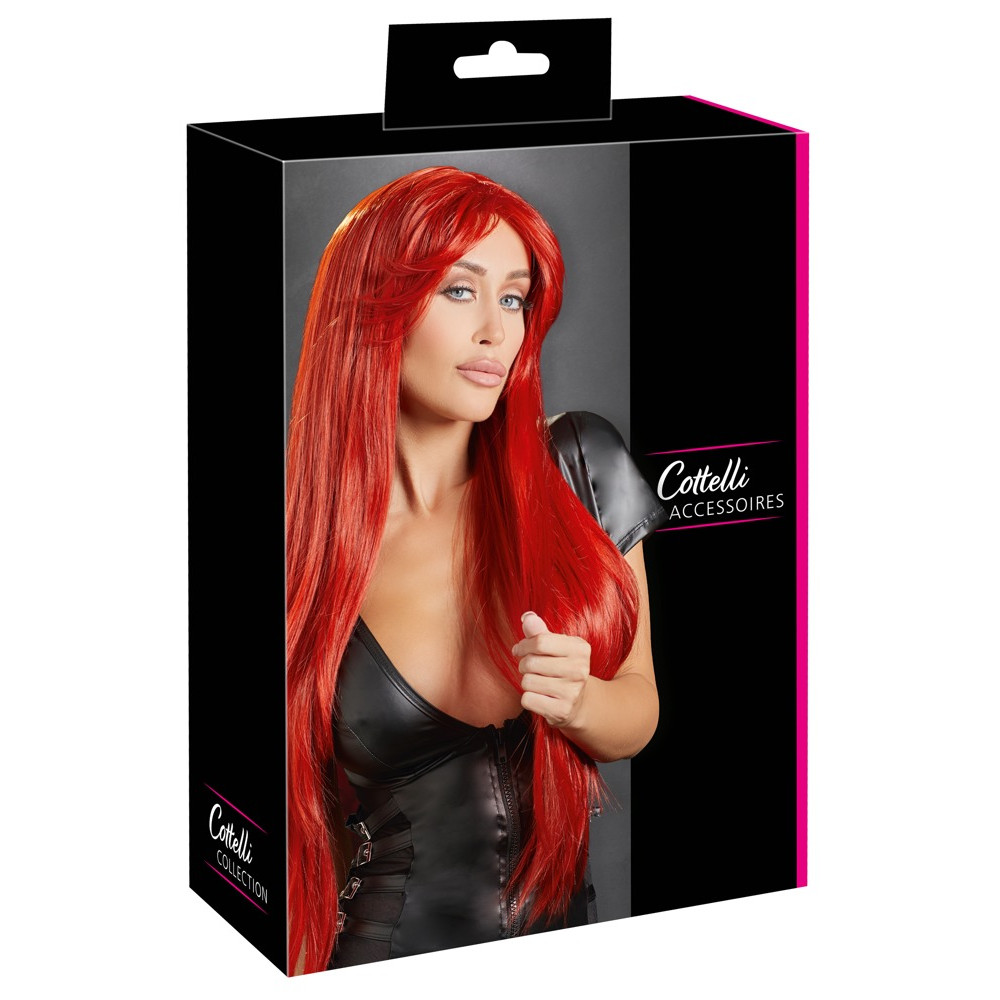 Аксессуары для эротического образа - Парик красный Long Straight Red Wig 3
