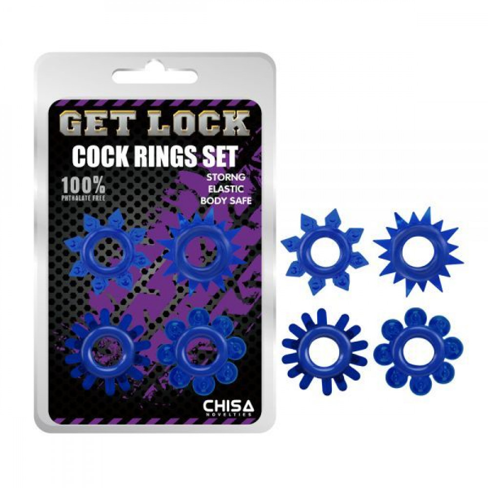 Эрекционное кольцо - Набор колец GK Power Cock Rings Set-Blue