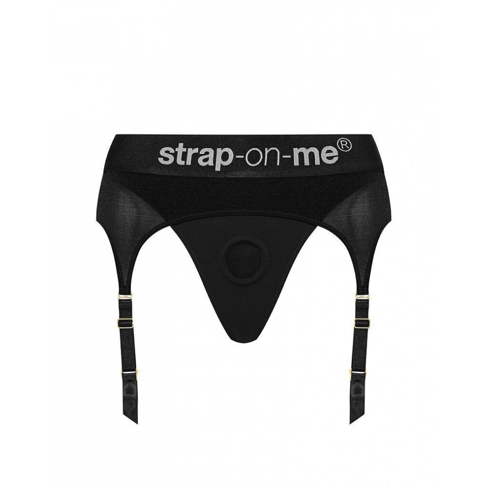 Страпони - Трусики для страпона з підв’язками для панчіх Strap-On-Me REBEL HARNESS - XS 2