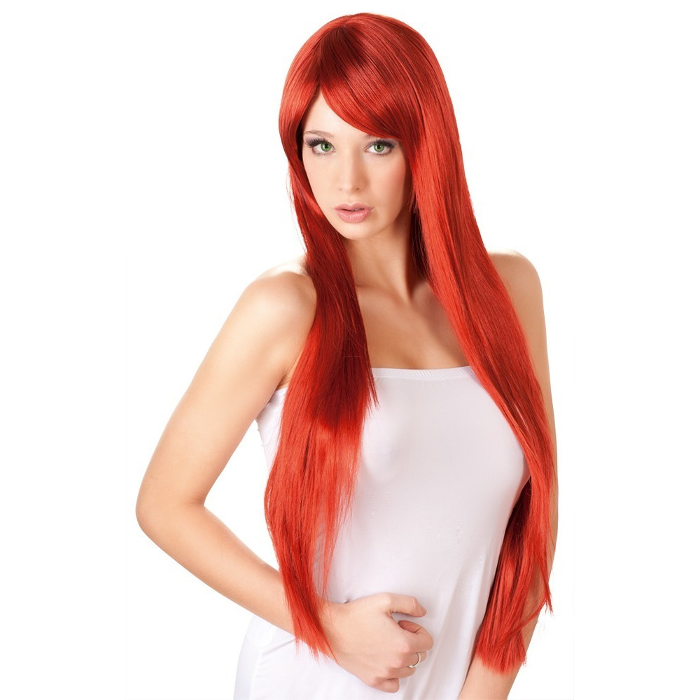 Аксессуары для эротического образа - Парик красный Long Straight Red Wig 1
