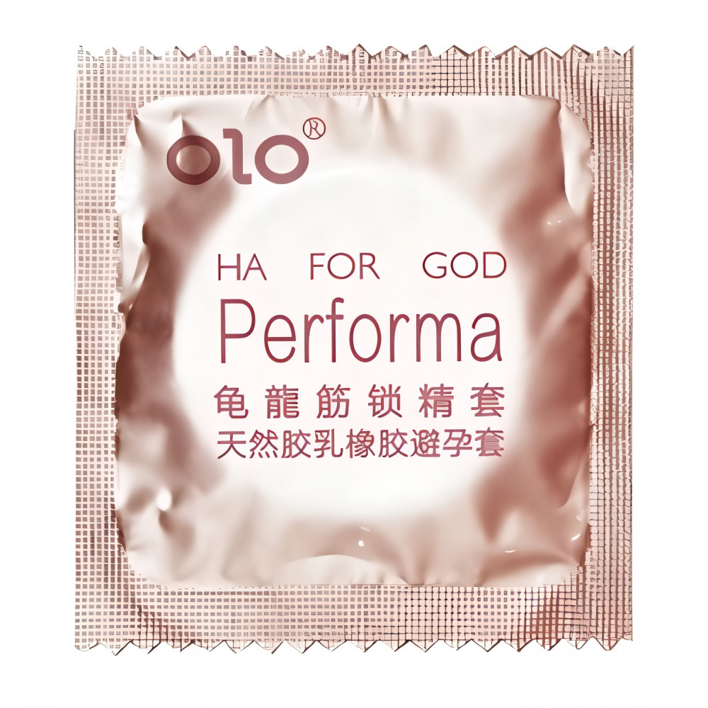 Різне - Латексні тонкі текстуровані презервативи з ароматом ванілі OLO - HA FOR GOD Performa, 10 шт 1