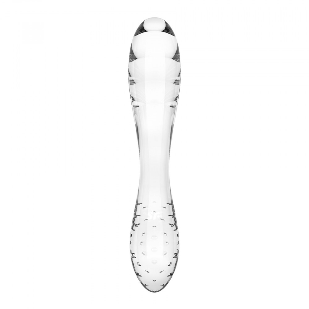 Секс игрушки - Двусторонний стеклянный дилдо Satisfyer Dazzling Crystal 1 Transparent (мятая упаковка!!!) 4