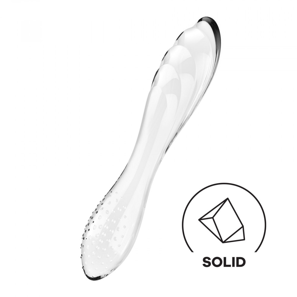 Секс игрушки - Двусторонний стеклянный дилдо Satisfyer Dazzling Crystal 1 Transparent (мятая упаковка!!!)