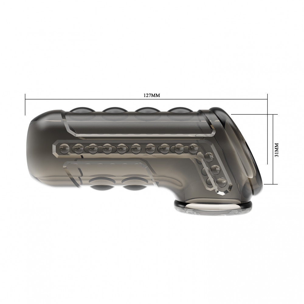  - Стимулююча насадка на пеніс Pretty Love - Penis Sleeve Long Smoke, BI-026267 6