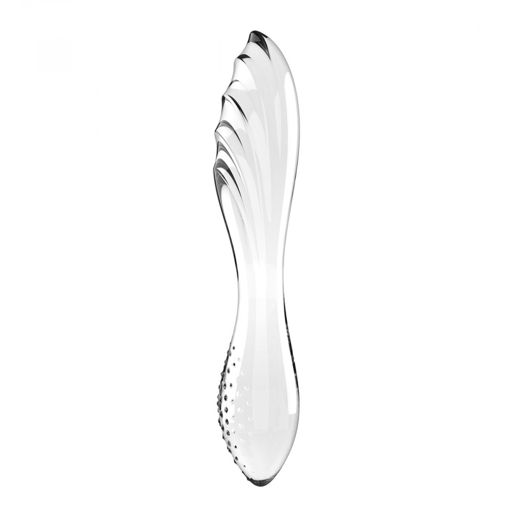 Секс игрушки - Двусторонний стеклянный дилдо Satisfyer Dazzling Crystal 1 Transparent (мятая упаковка!!!) 3
