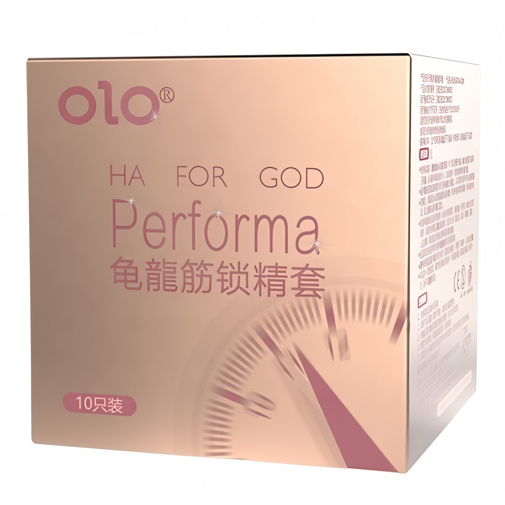 Різне - Латексні тонкі текстуровані презервативи з ароматом ванілі OLO - HA FOR GOD Performa, 10 шт 3
