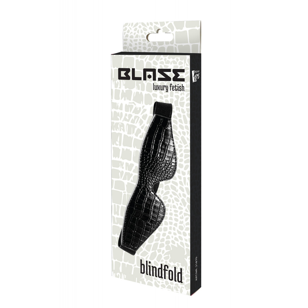 Маски - Маска на глаза BLAZE LUXUARY BLINDFOLD CROCO BLACK 3