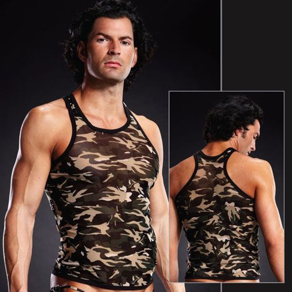 Разное - Майка мужская в стиле милитари Blue Line Pro-Mesh Racerback Tank Camouflage хаки, S/M 1