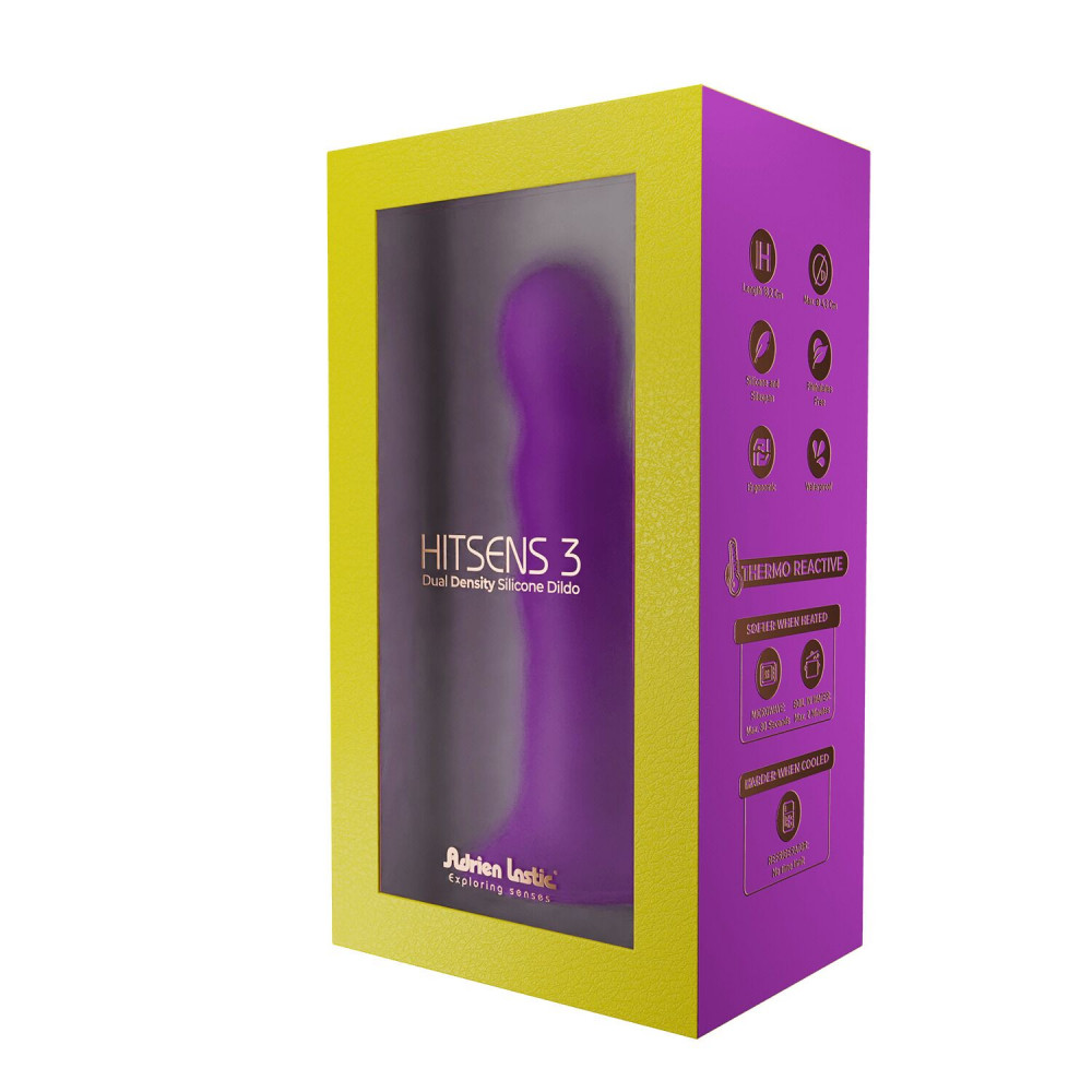 Фалоімітатор - Дилдо з присоскою Adrien Lastic Hitsens 3 Purple, відмінно для страпона, діам. 4,1см, довжина 18,2см 5