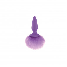 Анальная пробка с мягким пушистым хвостом кролика Фиолетовая BUNNY TAILS PURPLE