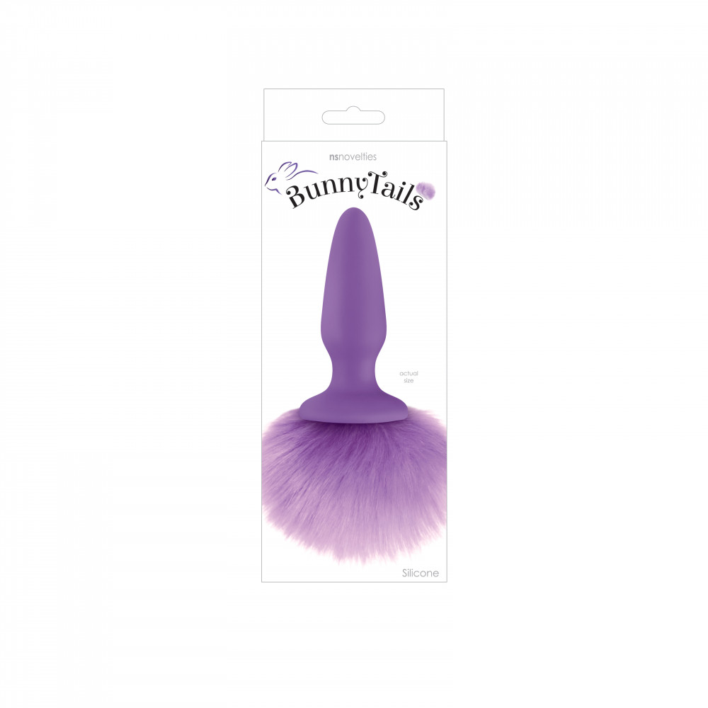 Секс игрушки - Анальная пробка с мягким пушистым хвостом кролика Фиолетовая BUNNY TAILS PURPLE 1
