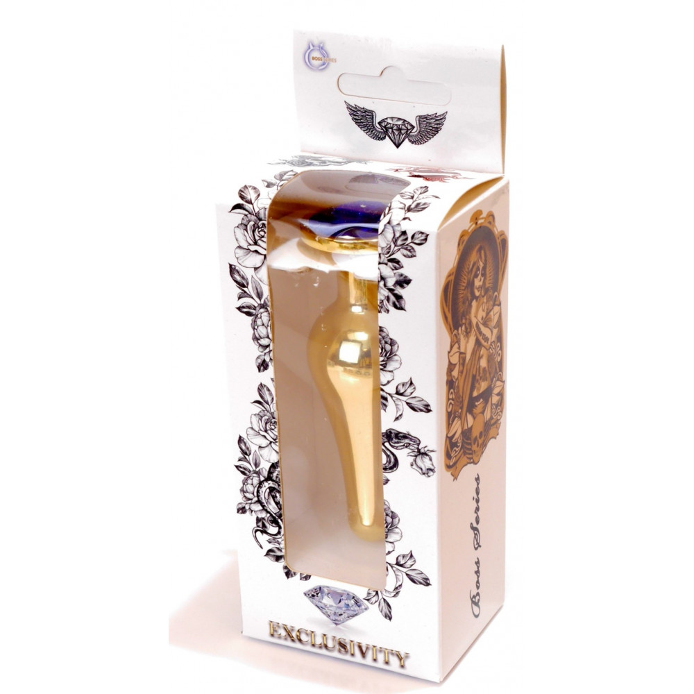 Анальные игрушки - Анальная пробка Boss Series - Jewellery Gold BUTT PLUG Dark Blue, BS6400068 3