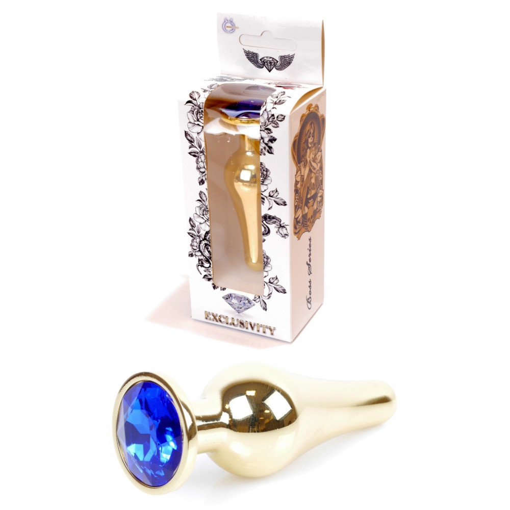 Анальные игрушки - Анальная пробка Boss Series - Jewellery Gold BUTT PLUG Dark Blue, BS6400068