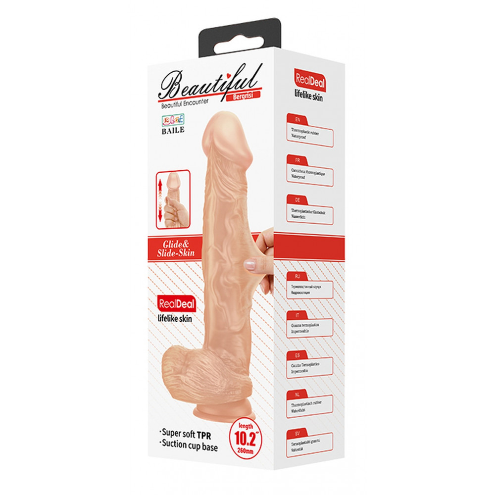  - Фалоімітатор з мошонкою на присосці BAILE - Beautiful Bergrisi 10.2