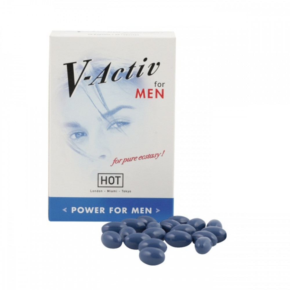 Лубриканты - Капсулы для потенции HOT V-Activ Caps for men (цена за упаковку, 20 таблеток)