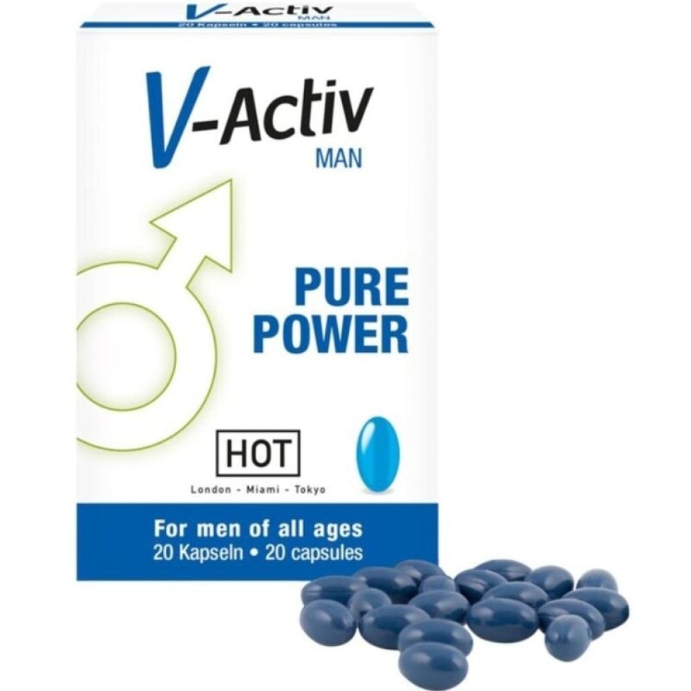 Возбуждающие препараты - Капсулы для потенции HOT V-Activ Caps for men (цена за упаковку, 20 таблеток)