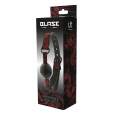 Кляп черный Dream Toys Blaze Deluxe с красным узором в виде вышивки