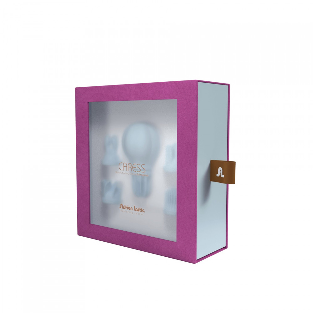 Разное - Клиторальный стимулятор с насадками Adrien Lastic Caress и ротацией, голубой 8