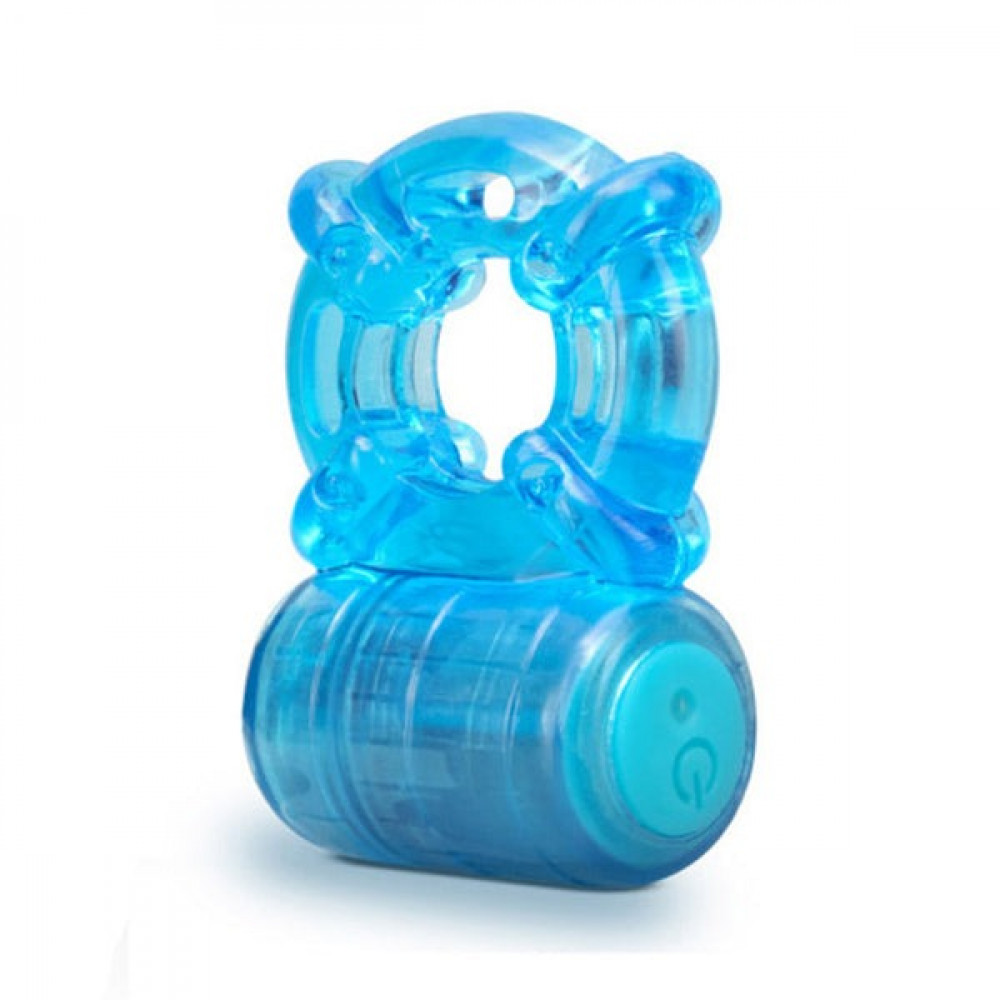 Разное - Кольцо эрекционное с вибрацией Stay Hard, синее, 3.8 см 2