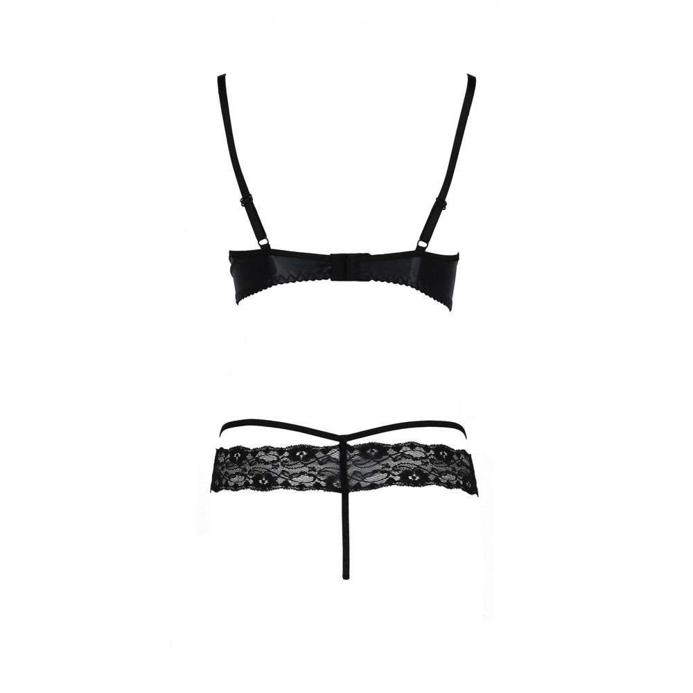 Разное - Комплект белья из латекса Passion NORTH SET с кружевной отделкой, черный, S/M 4