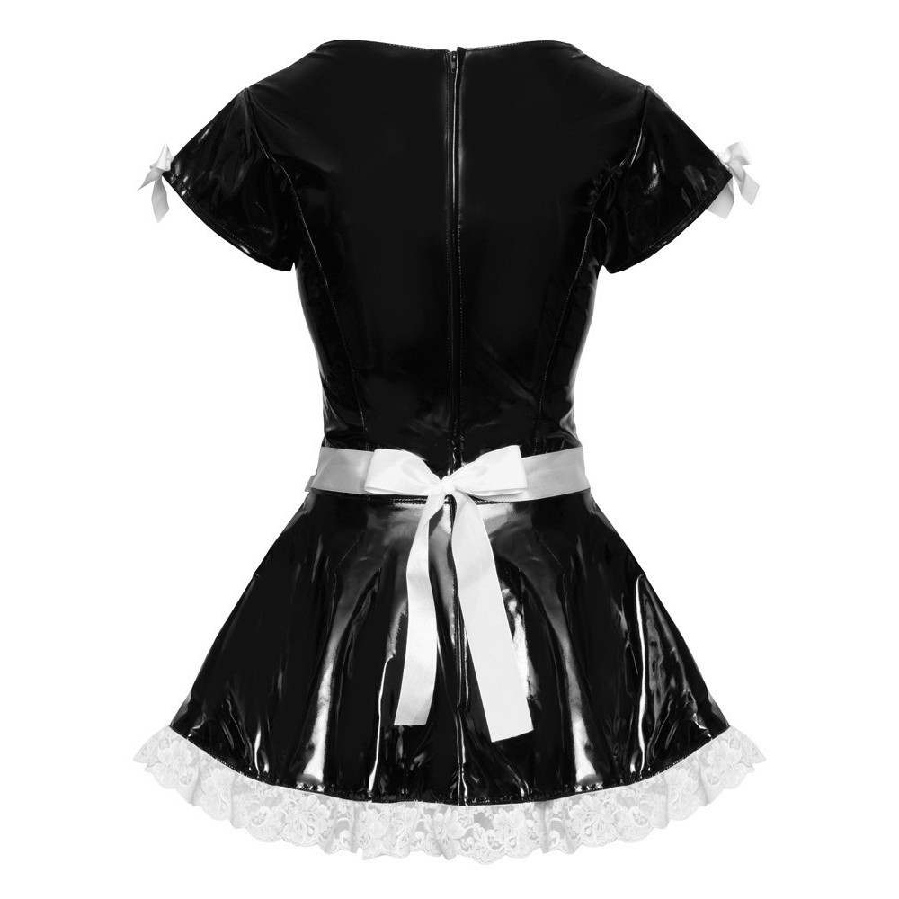 Різне - Костюм сексі покоївки Black Level Vinyl Maid's Dress, S, чорне 4