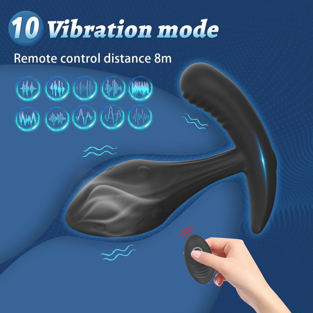 Массажеры простаты - Массажёр простаты Every Night Toys Miah с дистанционным управлением, чёрный, 10 режимов вибрации 2