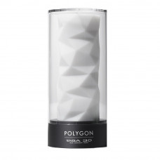 Мастурбатор хай-тек рельефный Polygon 3D Tenga, белый, 15 х 7 см