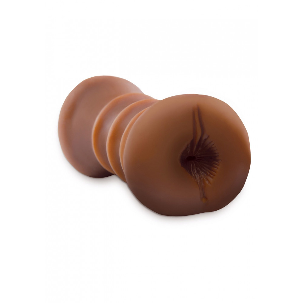 Різне - Мастурбатор реалістичний з двома отворами Pipedream Extreme, коричневий, 15 х 6.5 см 2