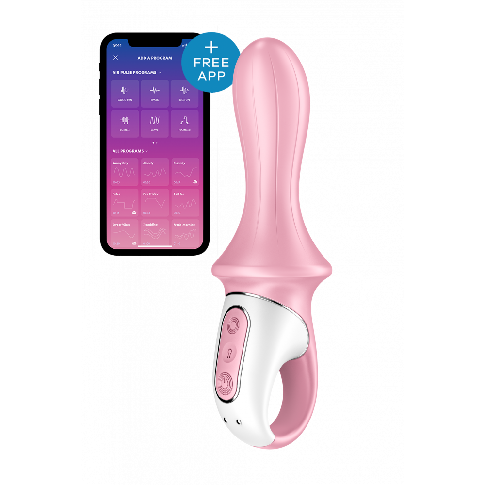 Разное - Надувной анальный смарт вибратор Satisfyer Air Pump Booty 5 Connect App розовый