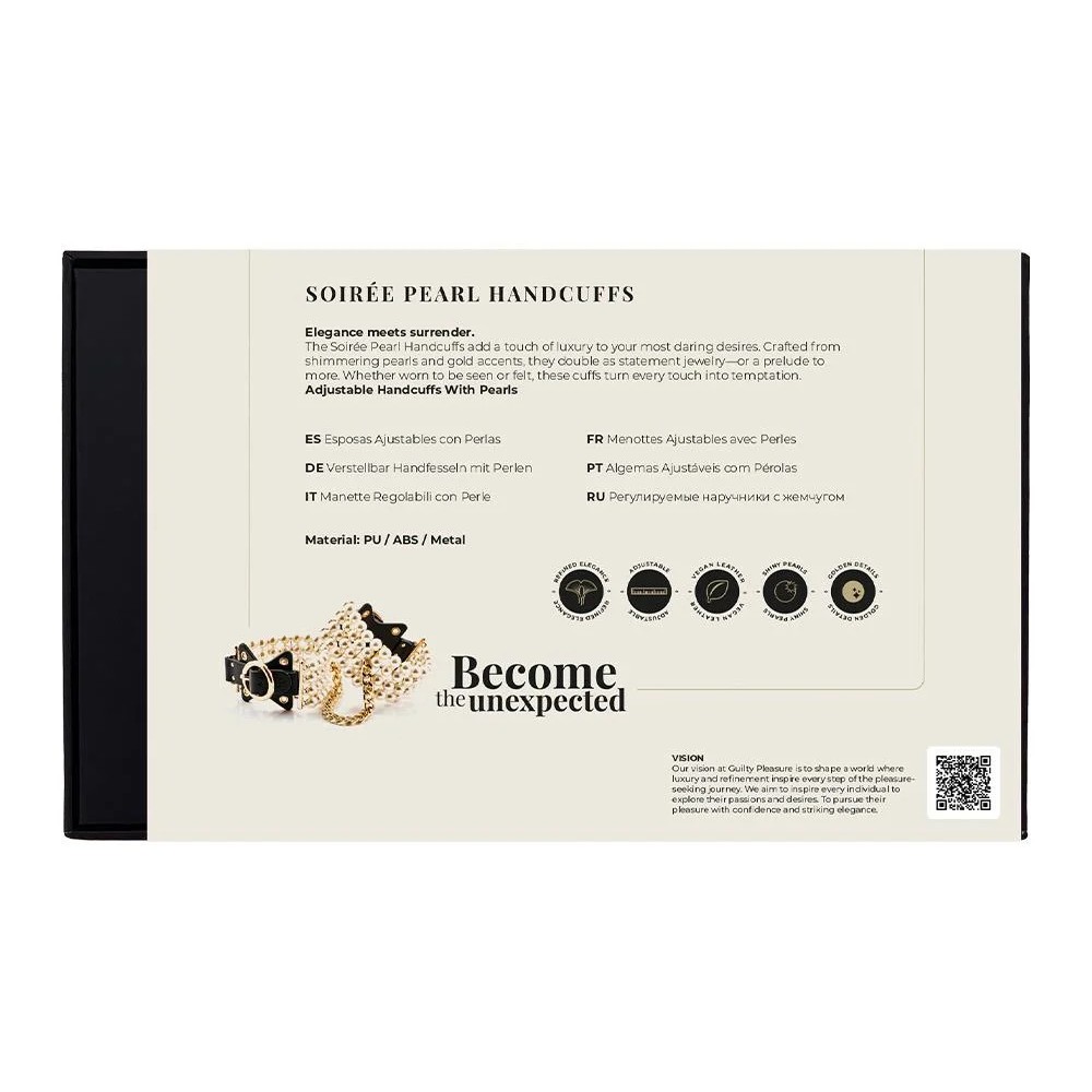 Наручники и ограничения - Наручники Guilty Pleasure Allure с жемчугом, черно-золотые 9