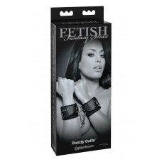 Наручники широкі з хутряною обробкою Pipedream Fetish Fantasy Series чорного кольору